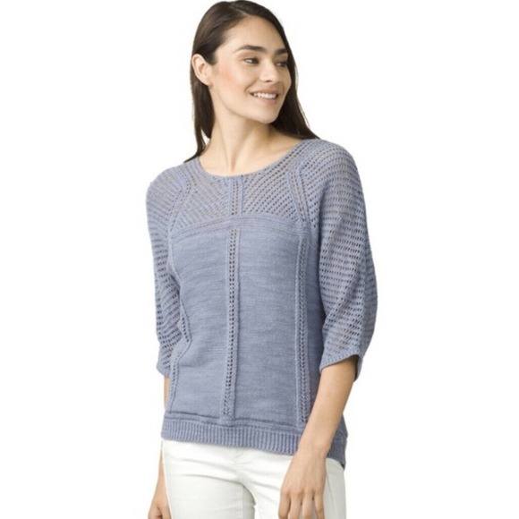 Prana Women’s 3/4 Dolman Sleeve Getup Cotton Sweater Blue Size Small - Picture 7 of 8